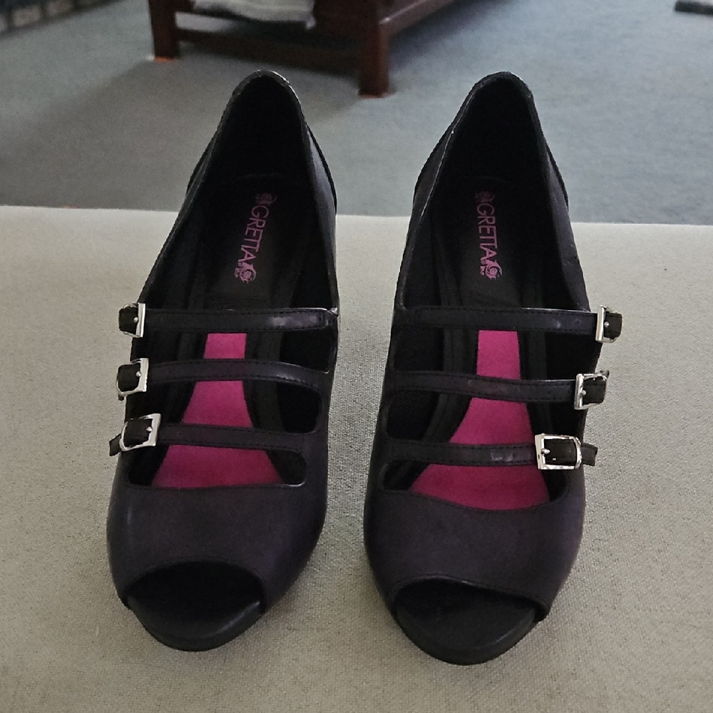 Women's Black Peep Toe Heels